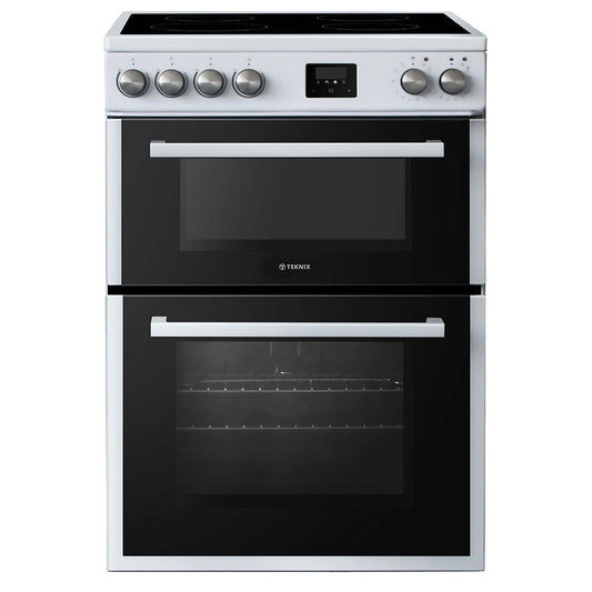 Teknix TKED64W/2 Ceramic Double Oven Cooker 60cm White