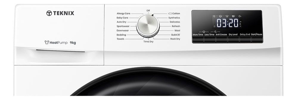 Teknix TKHP9HW 9kg Heatpump Dryer White