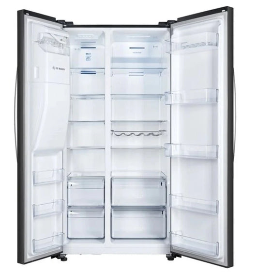 Teknix THSBS1791PLUBIX American Fridge Freezer Ice + Water Plumbed Black Steel