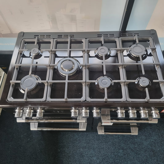 Willow WR100DFBLK Dual Fuel Range Cooker – 100cm – 7 Burner – Black – Grade A