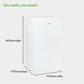 Willow WU48FC4W under counter fridge with dimensions displayed – ideal for kitchen planning.