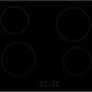 Willow WCH60T 60cm Built In Touch Control Hardwired Ceramic Hob with 4 Cooking Zones, Child Lock, Easy To Clean