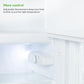 Side view of Willow WU48FC4W fridge under counter – compact and practical for small spaces.