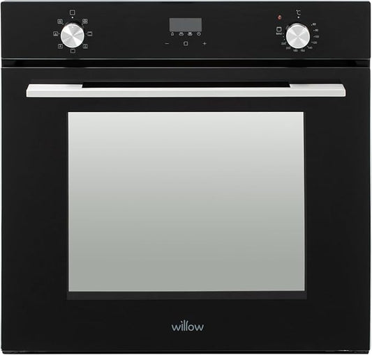 Willow WOF60DBK 60cm Fan Assisted Oven with Plug and 7 Oven Functions, Touch Control, Integrated Grill, Black