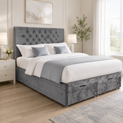 Ottoman Bed Grey furnished lifestyle view — illustrative; mattress sold separately