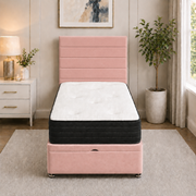 Ottoman Bed Single Horizon 1 Plush Pink front