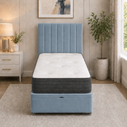 Ottoman Bed Single Linea Plush Sky front