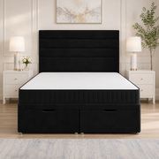 Ottoman Bed Small Double Horizon Plush Black front