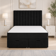 Ottoman Bed Small Double Linea Plush Black front