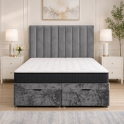 Ottoman Bed Small Double Linea Plush grey front
