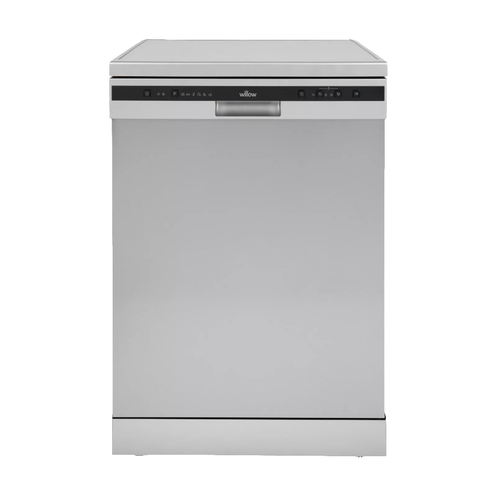 Willow WDW1260X 60cm Freestanding Dishwasher with Half Load Function, 13 Place Settings, Delay Start, Child Lock - Inox