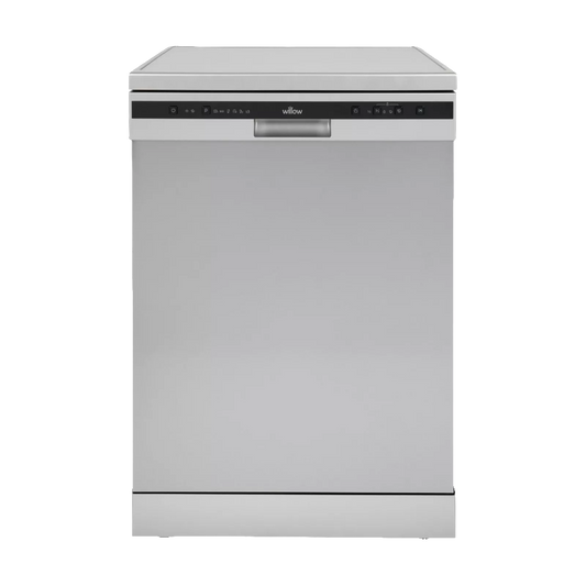 Willow WDW1260X 60cm Freestanding Dishwasher with Half Load Function, 13 Place Settings, Delay Start, Child Lock - Inox