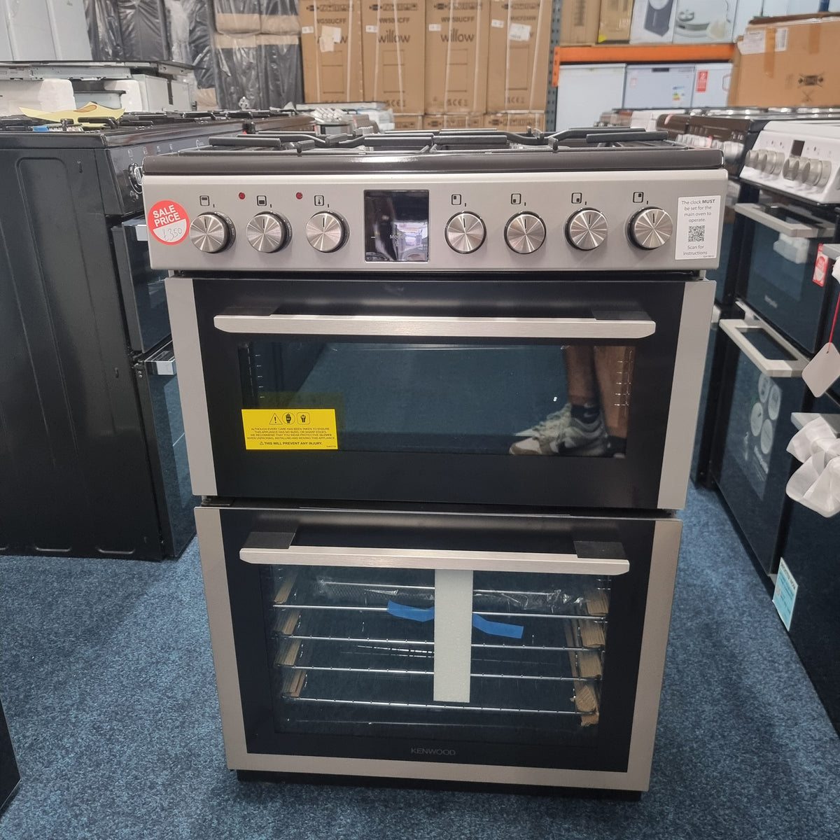 Kenwood KDGC60S25 60cm Freestanding Dual Fuel Cooker - Inox