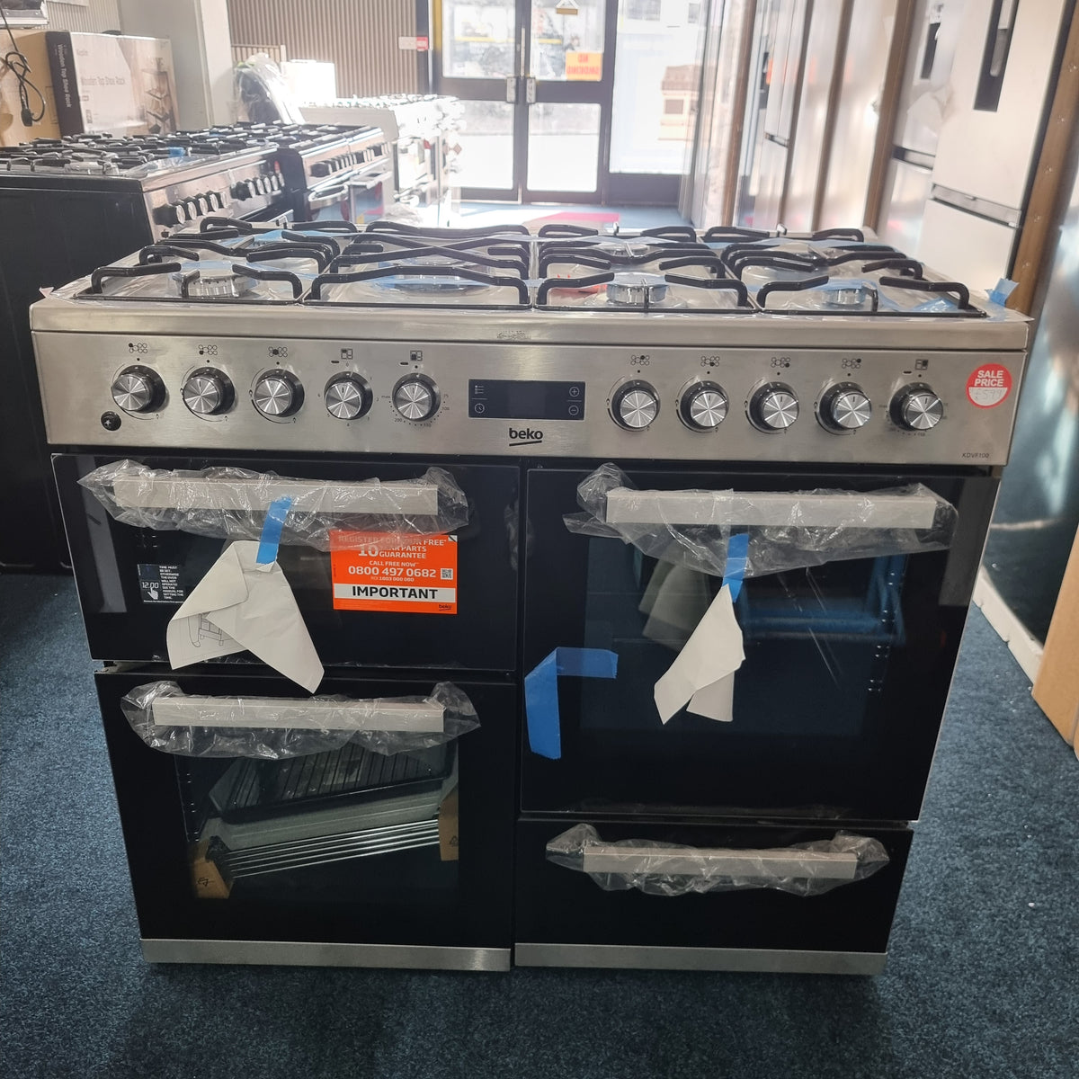 Beko 100 cm Dual Fuel Range Cooker KDVF100X - Stainless Steel