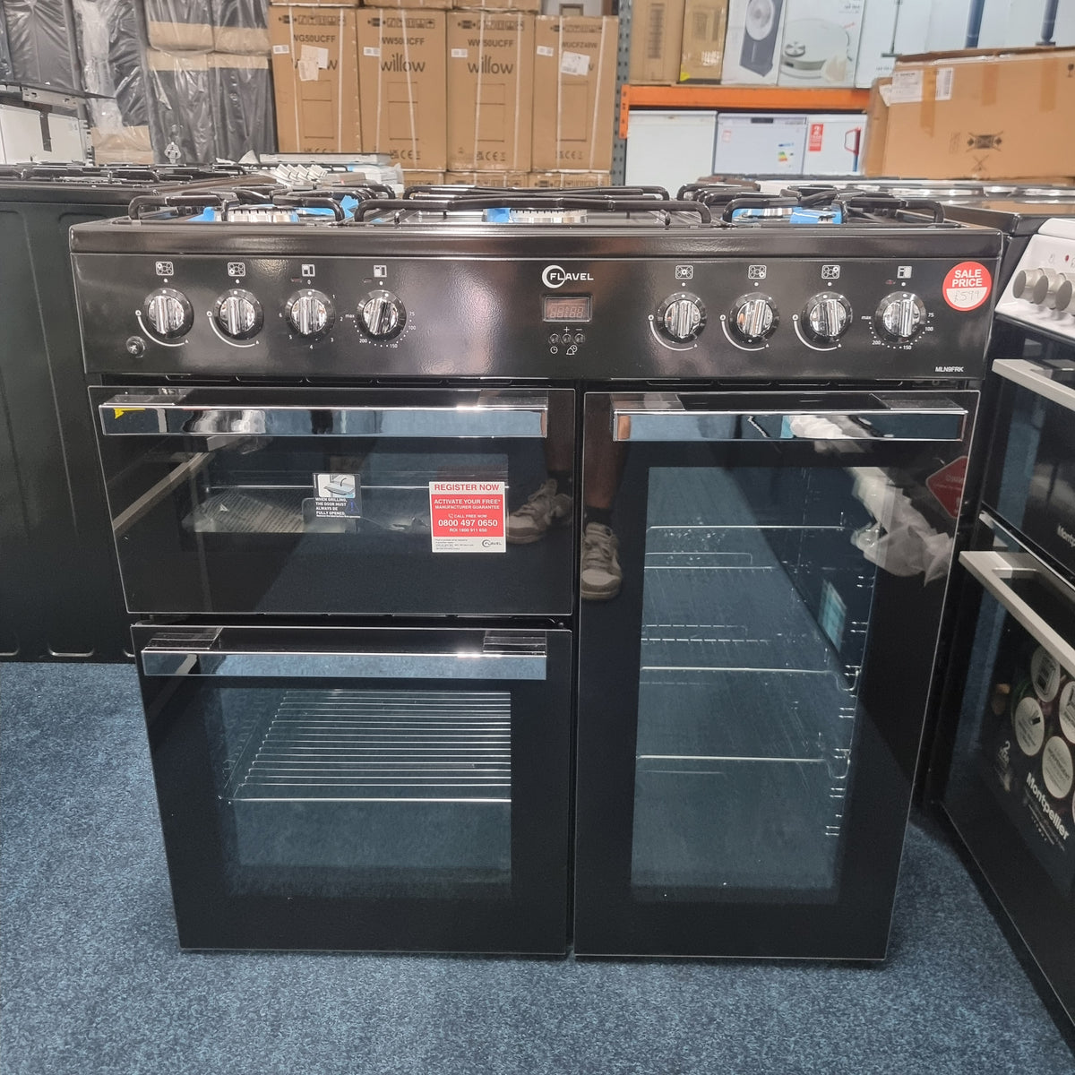 Flavel 90cm Dual Fuel Range Cooker MLN9FRK - Black