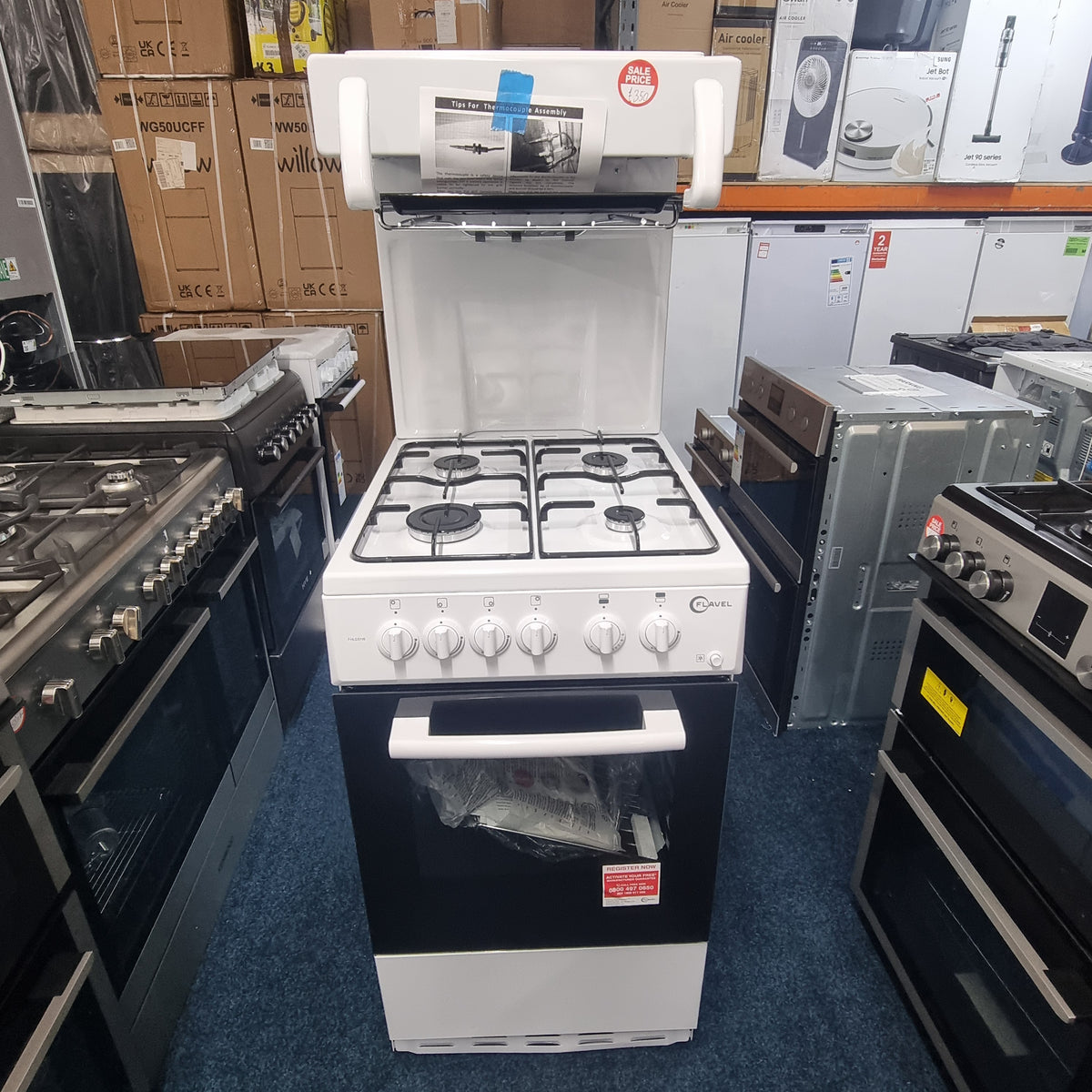 Flavel Gas Cooker FHLG51W 50cm - White