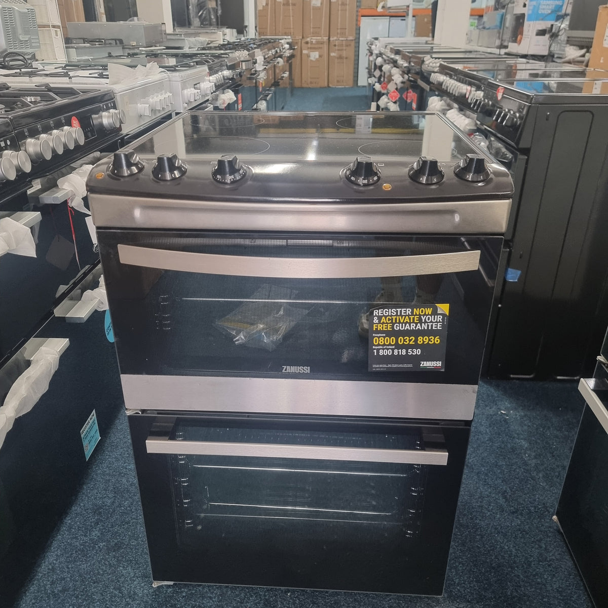Zanussi Electric Double Oven Cooker ZCV66078XA 60cm - Stainless Steel