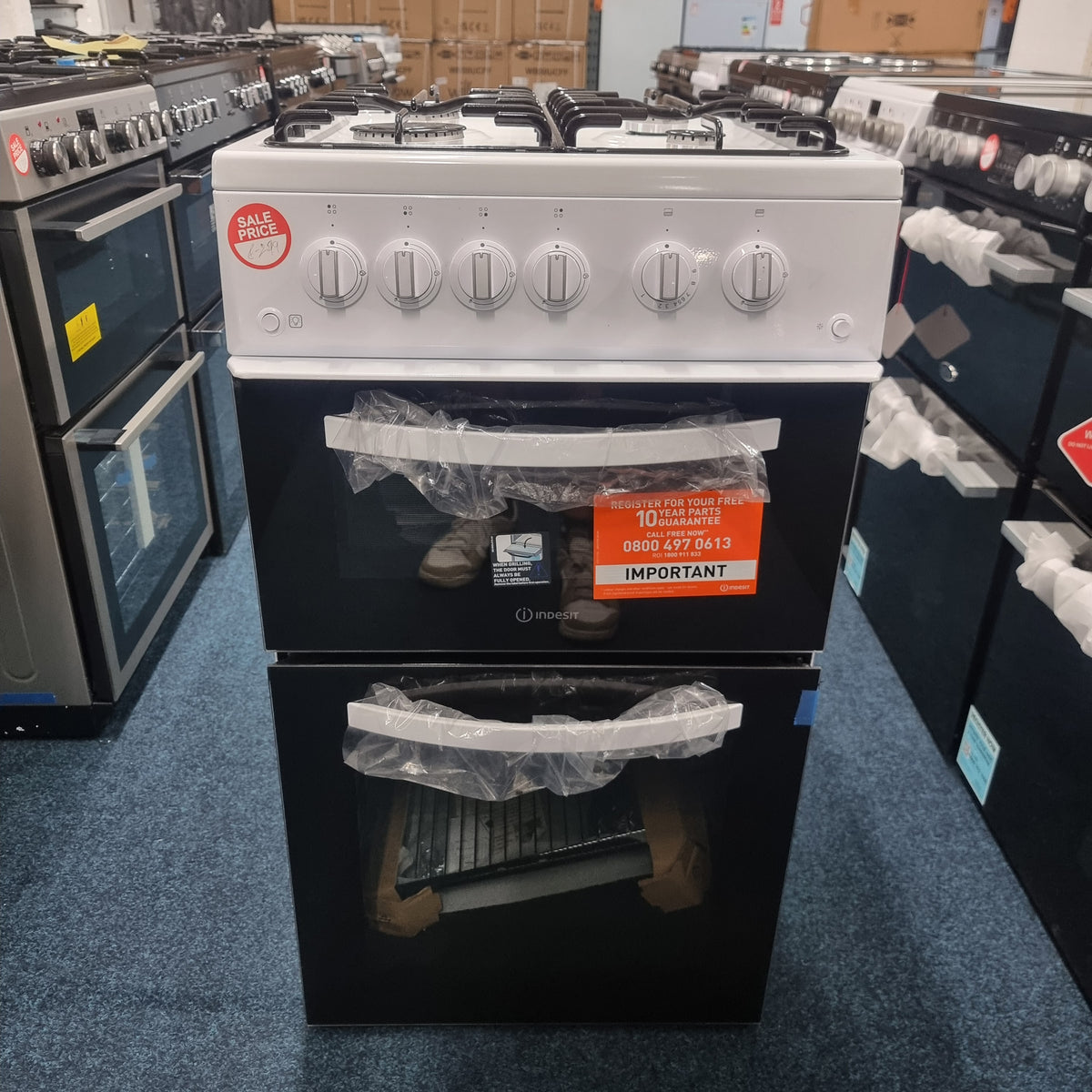Indesit ITG5GMW 50cm Freestanding Gas Cooker - White