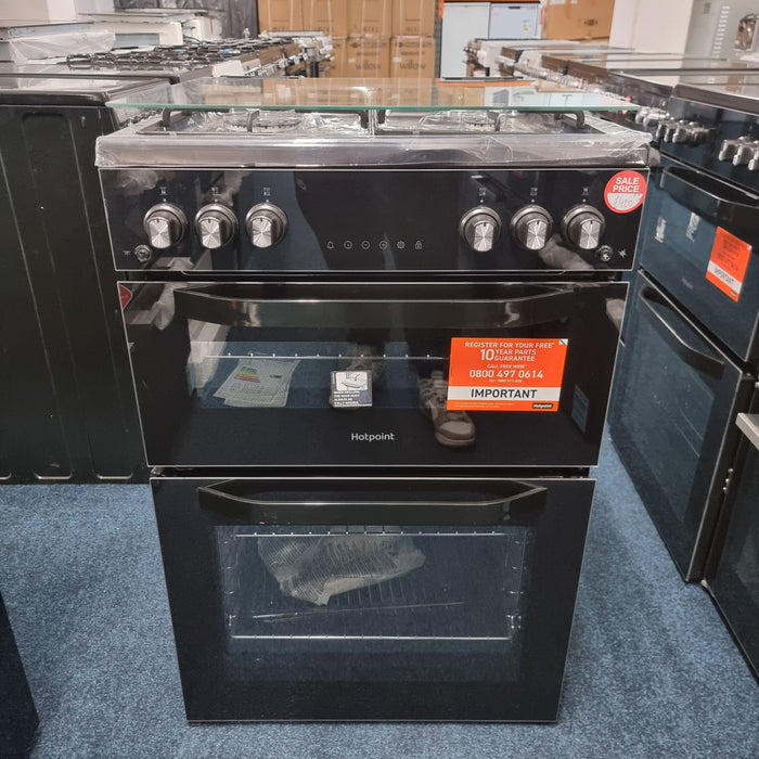 Hotpoint HDG6GDCB1 60cm Freestanding Gas Cooker - Black