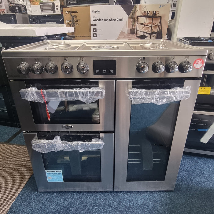 Belling CookCentre 90DF 90cm Dual Fuel Range Cooker - Stainless Steel