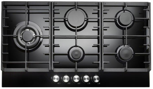Teknix SCGH91B Glass Gas Hob 90cm Black