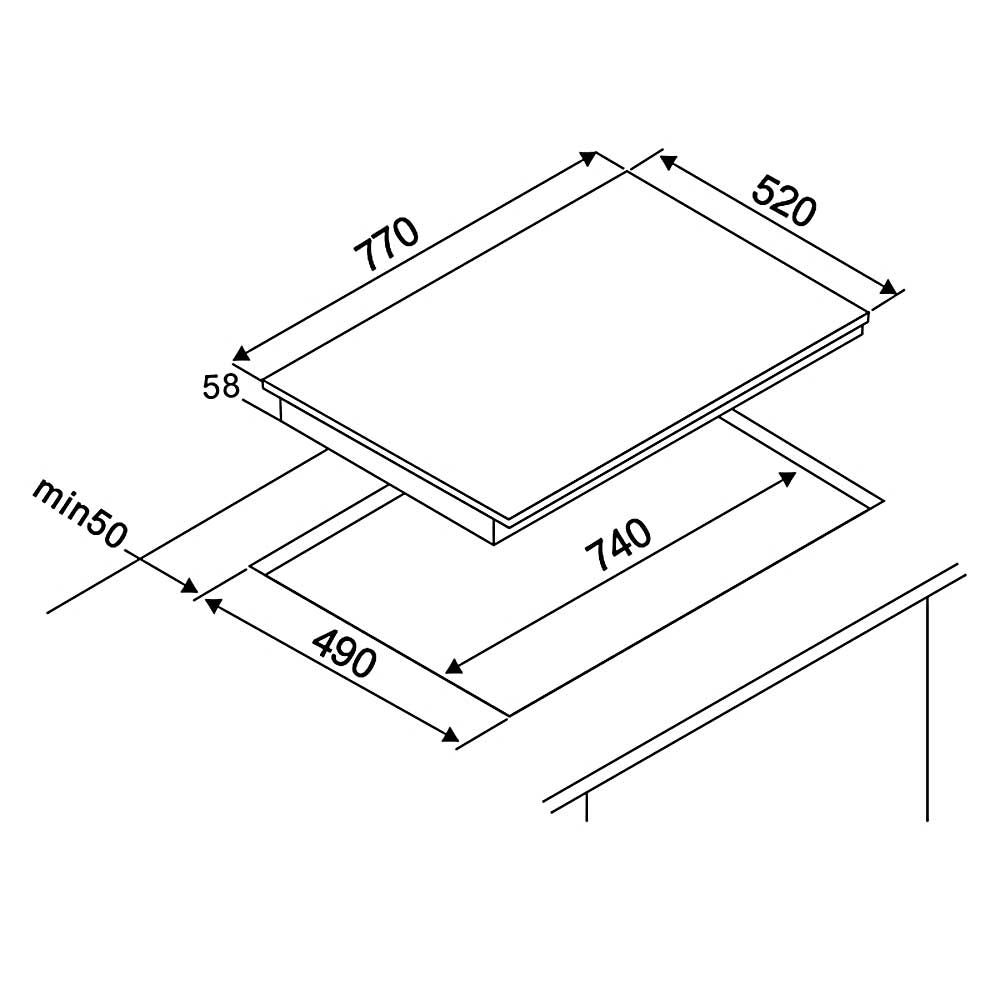 Teknix SCIH77SL Induction Hob 77cm Touch Slider