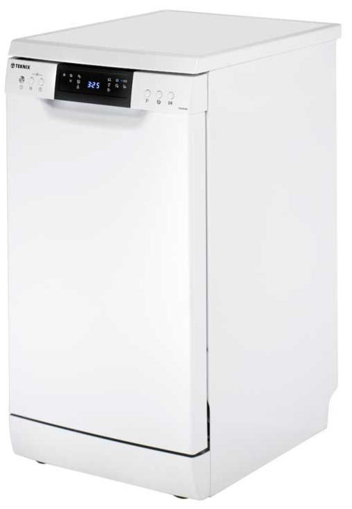 Teknix TFD455W Slimline Dishwasher 45cm White