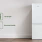 Willow WFF157W 70/30 fridge freezer with net capacity details and modern design in a bright room.