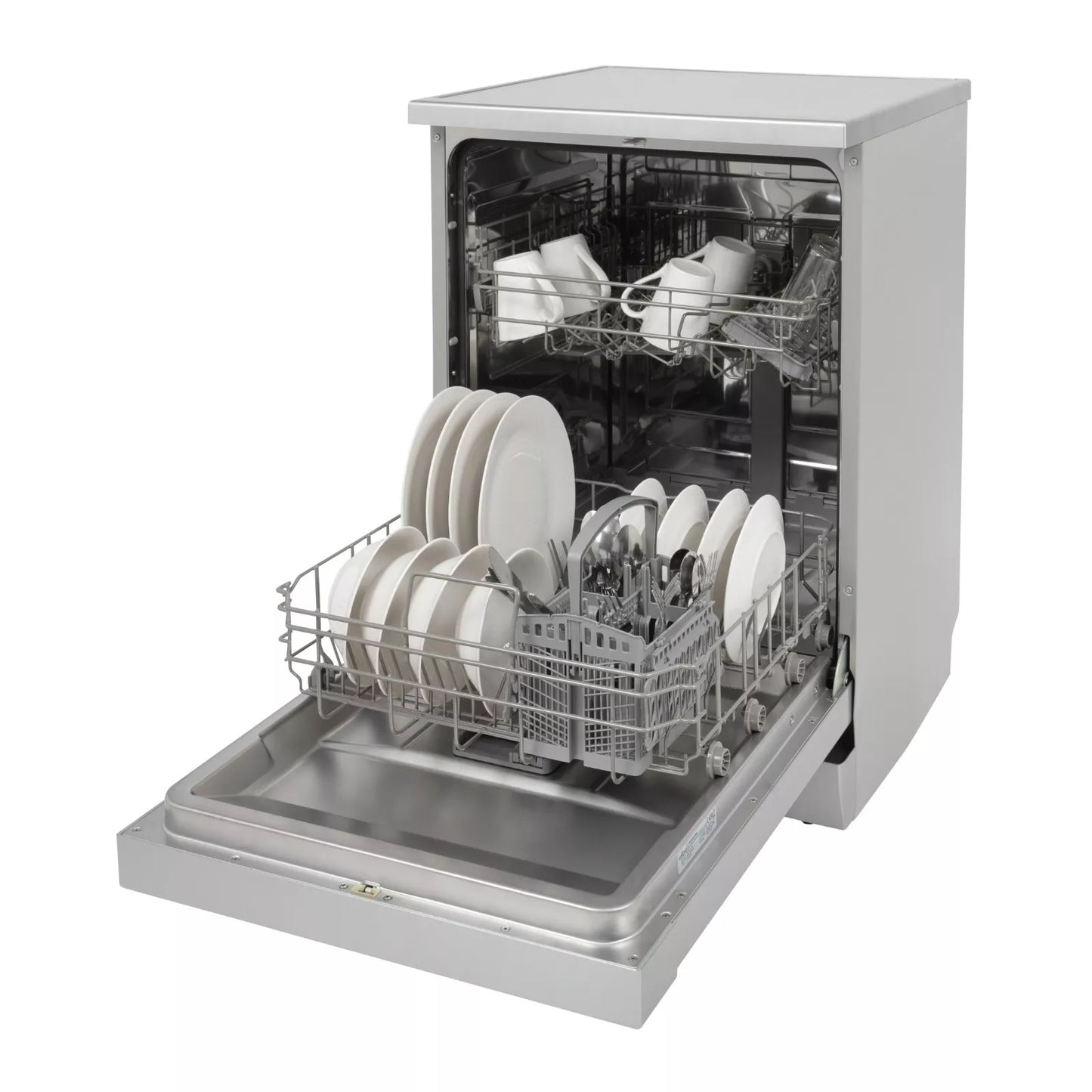 Willow WDW1260X 60cm Freestanding Dishwasher with Half Load Function, 13 Place Settings, Delay Start, Child Lock - Inox