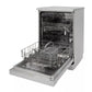 Willow WDW1260X 60cm Freestanding Dishwasher with Half Load Function, 13 Place Settings, Delay Start, Child Lock - Inox