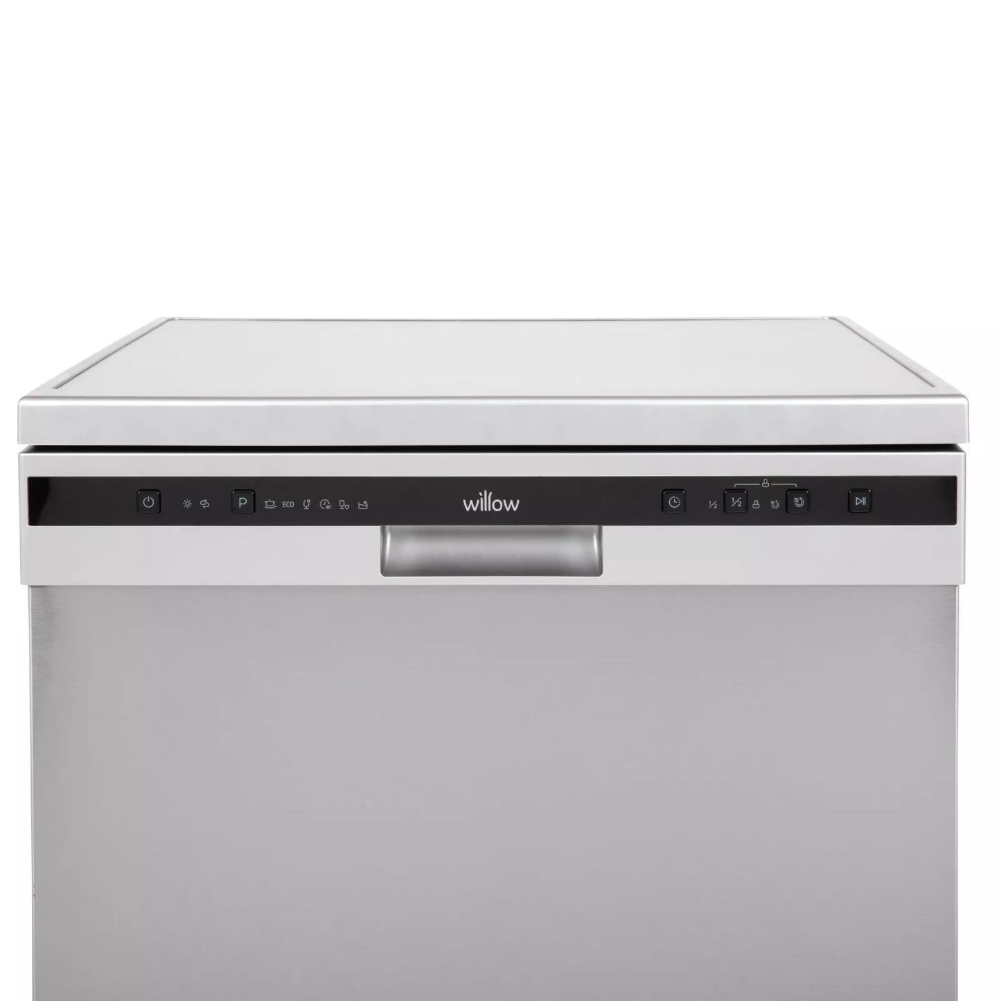 Willow WDW1260X 60cm Freestanding Dishwasher with Half Load Function, 13 Place Settings, Delay Start, Child Lock - Inox